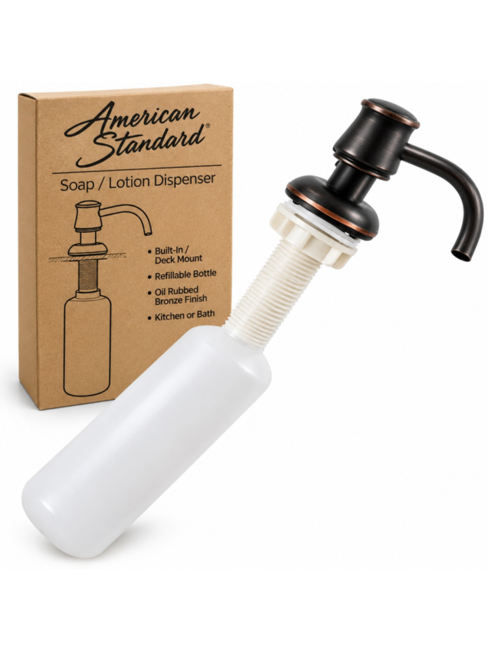 American Standard Oil Rubbed Bronze Kitchen Sink Soap Dispenser Pump NEW